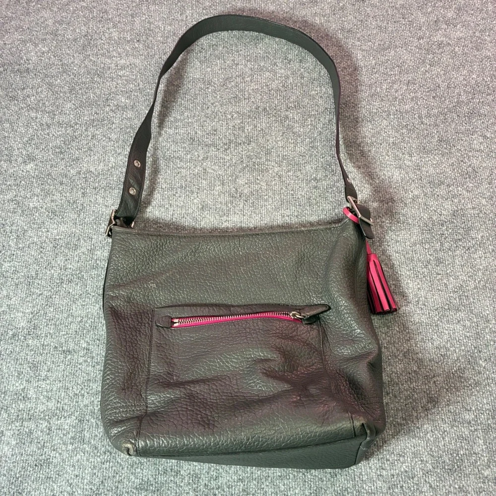 Coach Legacy 19913 Shoulder Bag Womens Grey Pink Leather‎ Tassel Hobo